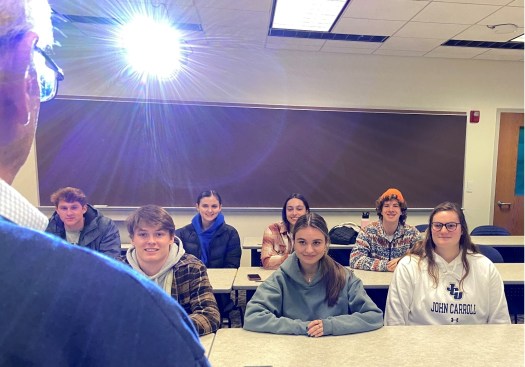 Prof. Andrew Trew and some of his students